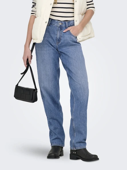ONLY Mom Jean Düz Kesim Kot Pantolon 15339975 ürün görseli 1