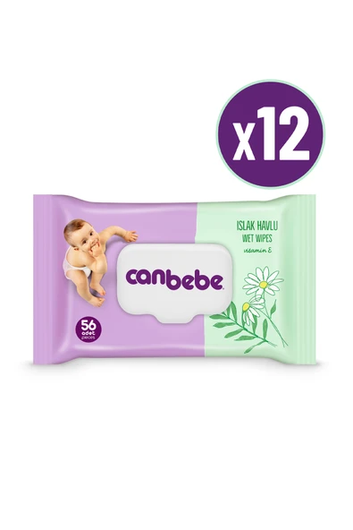 Canbebe Islak Havlu 56 lı x 12 Adet ürün görseli 1