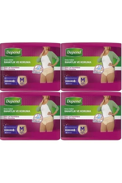 Depend STD Depend Emici Külot Hasta Bezi Medium - Orta Kadın 40 Adet (4PK*10) ( TEKLİDİR ) ürün görseli 1