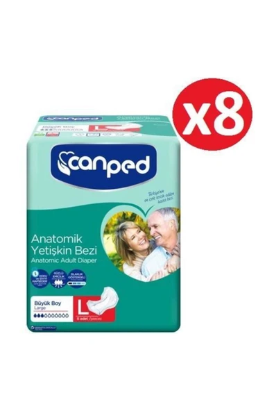 Canped Anatomik Hasta Bezi Large 64 Adet (8'li X 8) ürün görseli 1