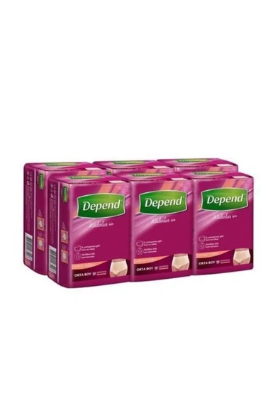 Depend Emici Külot Orta 10'lu 6 Paket 60 Adet ürün görseli 1