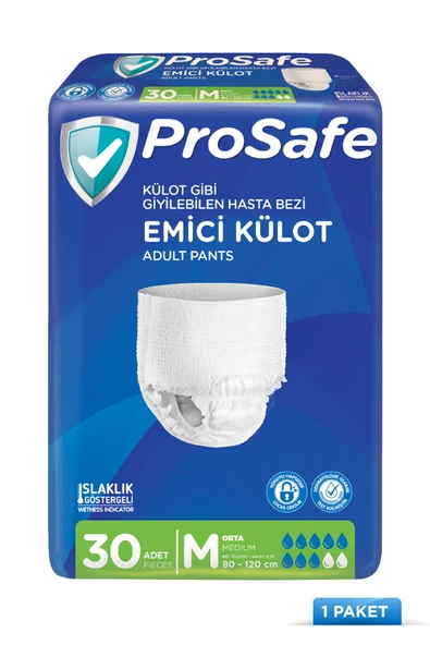 PROSAFE Külotlu Yetişkin Hasta Bezi Emici Külot Orta (M) 30'lu ürün görseli 1
