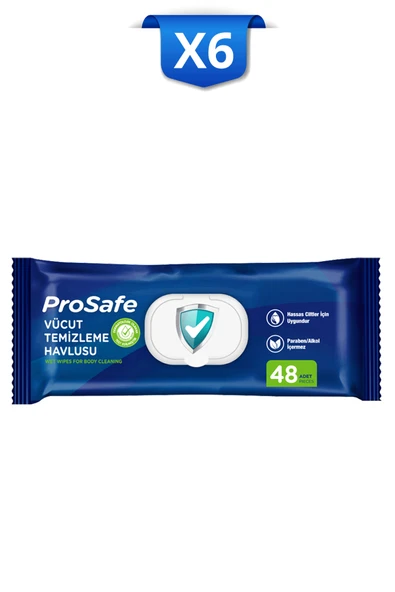 PROSAFE Vücut Temizleme Havlusu / Vücut Temizleme Mendili 48'li X6 ürün görseli 1