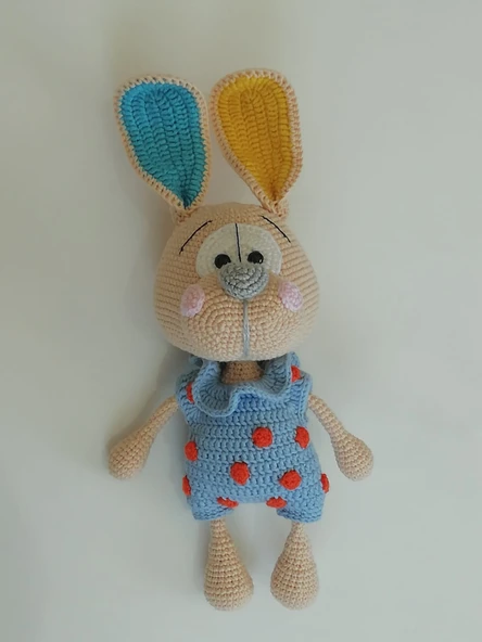 Benekli Tavşan Amigurumi Organik Oyuncak ürün görseli 1