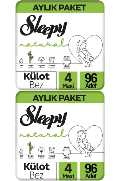 Sleepy Külot Bebek Bezi Natural Beden:4 (7-14KG) Maxi 192 Adet Ekonomik Ultra Pk ürün görseli 1