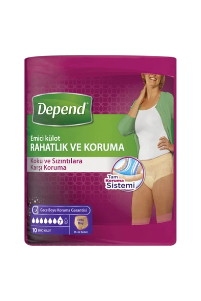 Depend Emici Külot Kadın Orta 10 'lu ürün görseli 1