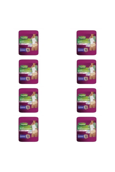 Depend Kadın Emici Külot Xlarge 30'lu Paket 8'li ürün görseli 1