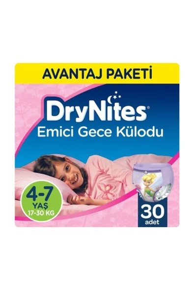 DryNites Kız Emici Gece Külodu 4-7 Yaş 30 Adet ürün görseli 1