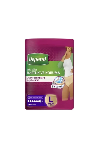 Depend Emici Külot Kadın Büyük Large 9+9 Avantaj Paket Kzmprt ürün görseli 1
