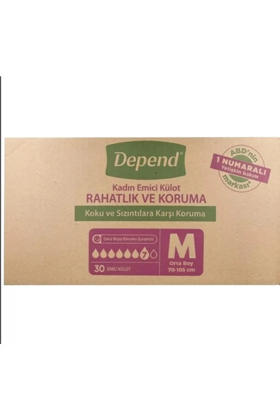 Depend Emici Külot Hasta Bezi Medium - Orta Kadın (30 Adet) ürün görseli 1