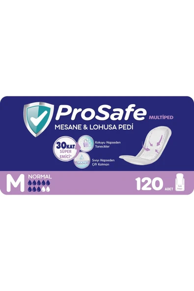 PROSAFE Multiped Lohusa ve Mesane Pedi Normal 120 Adet (10X12) ürün görseli 1