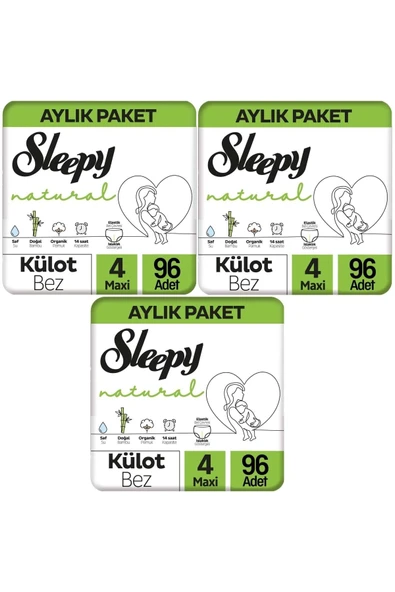 Sleepy Külot Bebek Bezi Natural Beden:4 (7-14KG) Maxi 288 Adet Aylık Ultra Pk ürün görseli 1