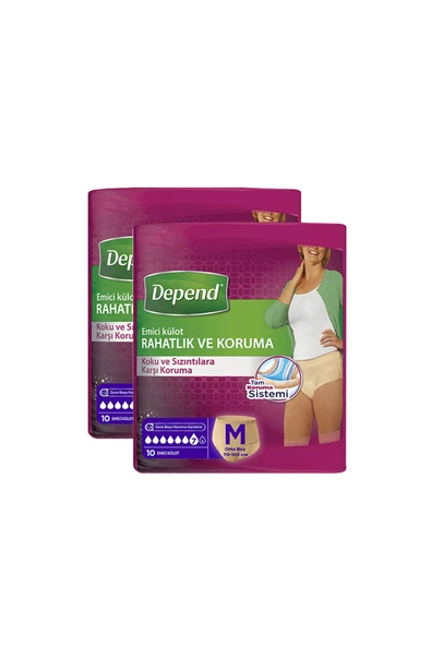 Depend Kadın Emici Külot Orta Boy 10x2 20'li ürün görseli 1