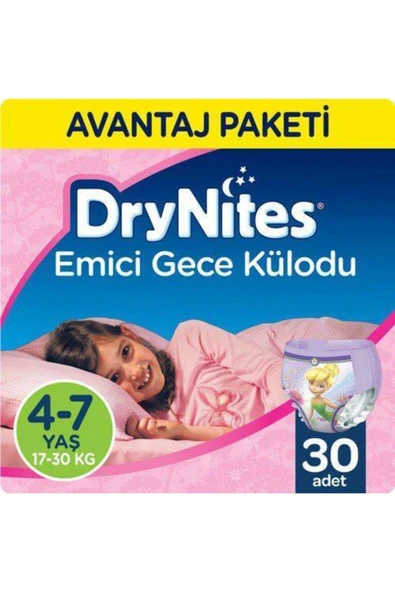Huggies Drynites Kız Emici Gece Külodu 4-7 Yaş Fırsat Paketi 30 Adet ürün görseli 1
