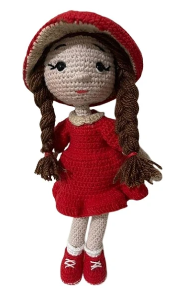 Mantar Kız Amigurumi Organik Oyuncak ürün görseli 1