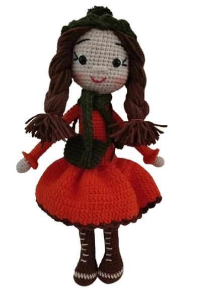 Turuncu Kış Rüyası Bebek Amigurumi Organik Oyuncak ürün görseli 1