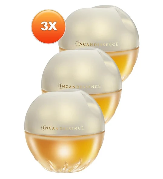 AVON INCANDESSENCE ESKİ ŞİŞE TASARIMI PUSLU ŞİŞESİDİR 50 ML EDP KADIN PARFÜM ÜÇLÜ SET ürün görseli 1
