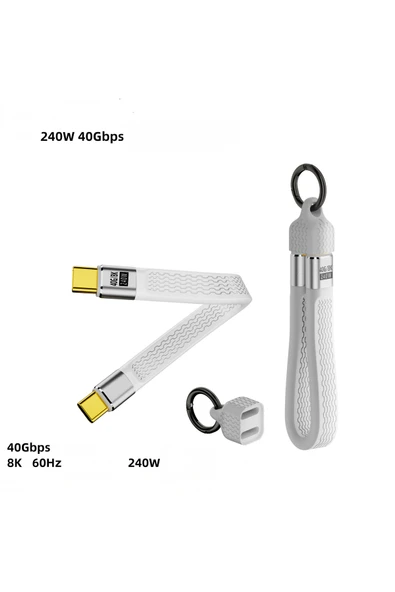 silabor USB 4.0 Esnek Kısa Kablo, Tam Özellikli Veri Kablosu, 40 Gb Aktarım PD Hızlı Şarj Kablosu ürün görseli 1