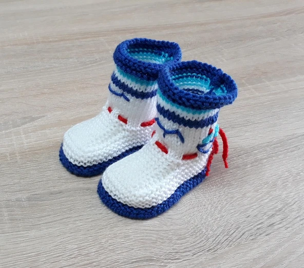 Örgü Erkek Bebek Denizci Patik ürün görseli 1