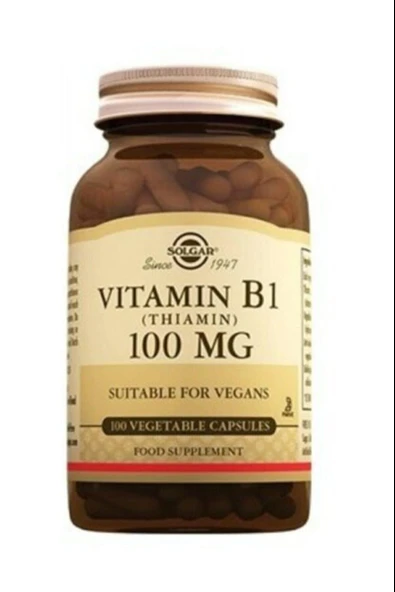 Solgar Vitamin B1 Thiamin 100 mg 100 Vegetable Kapsül ürün görseli 1