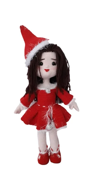 Yılbaşı Güzeli Bebek Amigurumi Organik Oyuncak ürün görseli 1