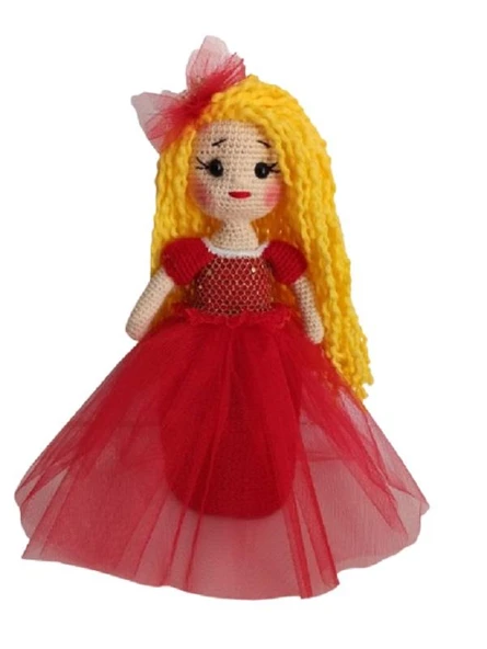 Kırmızı Prenses Rosa Bebek Amigurumi Organik Oyuncak ürün görseli 1