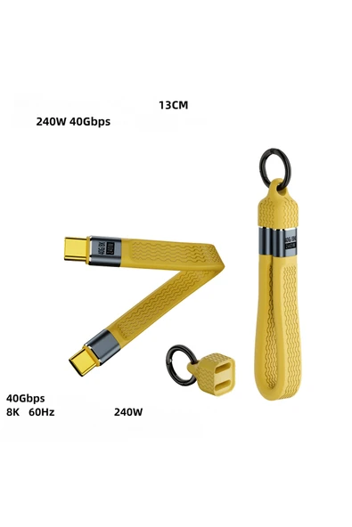 silabor USB 4.0 Esnek Kısa Kablo, Tam Özellikli Veri Kablosu, 40 Gb Aktarım PD Hızlı Şarj Kablosu ürün görseli 1