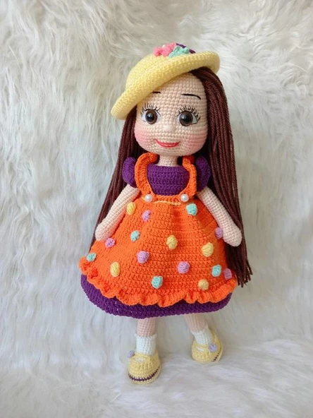 Sarı Şapkalı Çitlembik Bebek Amigurumi Organik Oyuncak ürün görseli 1