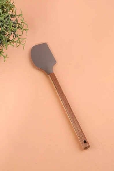 Ahşap Saplı Silikon Spatula Kaşık ürün görseli 1