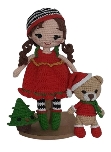 Lina Bebek Yılbaşı Özel Takımı Amigurumi Organik Oyuncak ürün görseli 1