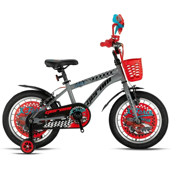 X-FORCE - 16" MTB - 10' - Vitessiz - V.B - Nardo Gri-Siyah/Kırmızı ürün görseli 1