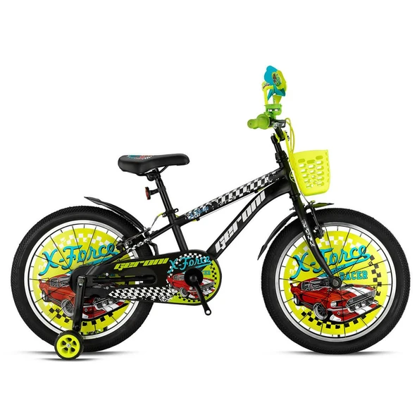X-FORCE - 16" MTB - 10' - Vitessiz - V.B - Mat Siyah-Beyaz/Neon Sarı ürün görseli 1