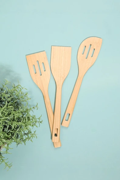 Üçlü Bambu Spatula Takımı ürün görseli 1