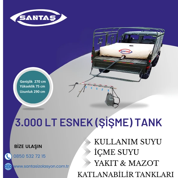 3.000 LT ŞİŞME ESNEK SU DEPOSU(KULLANIM AMAÇLI) ürün görseli 1