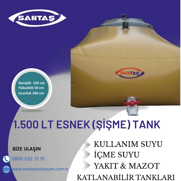 1.500 LT ŞİŞME ESNEK SU DEPOSU(KULLANIM AMAÇLI) ürün görseli 1