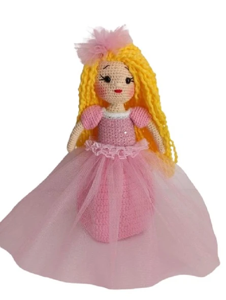 Pembe Prenses Rosa Bebek Amigurumi Organik Oyuncak ürün görseli 1