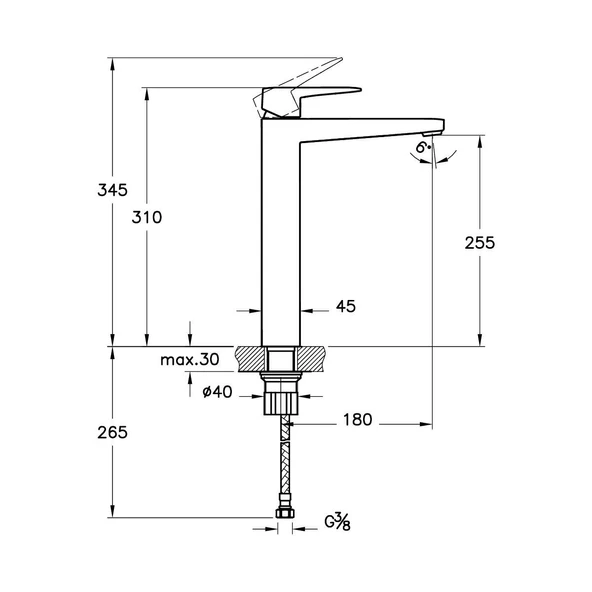 Artema Root Square Lavabo Bataryası - Resim 2