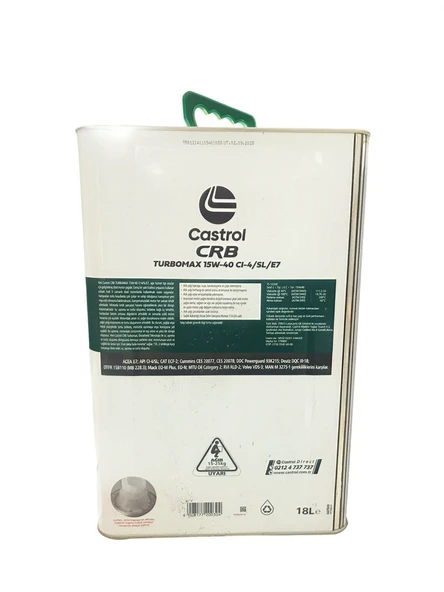 CASTROL Crb Turbomax 15w40 16 Kg Cı-e4/e7 - Resim 2