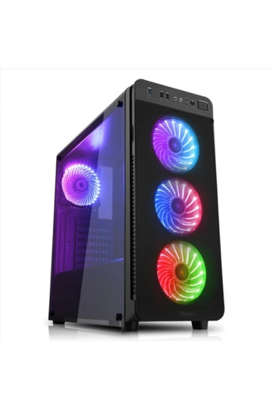 Power Boost Powerboost Vk-g1030rgb Psu Yok Usb 3.0 Rgb Fan + Tempered Glass Cam Gaming Kasa ürün görseli 1