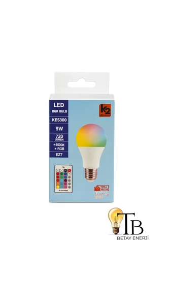 K2 LED Systems  KES300 9W RGB  renkli Akıllı Ampul (E27) ürün görseli 1