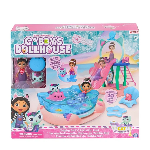 6067878 Gabbys Dollhouse Gabby ve Mercat Purr-ific Havuz Oyun Seti ürün görseli 1