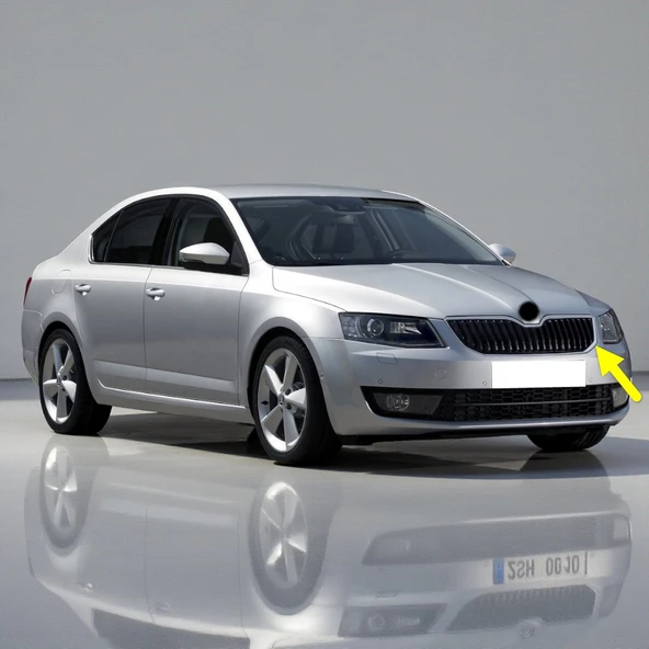 Skoda Octavia 2013-2017 Ön Panjur Çerçevesi Nikelaj Tip 5E0853651 ürün görseli 1