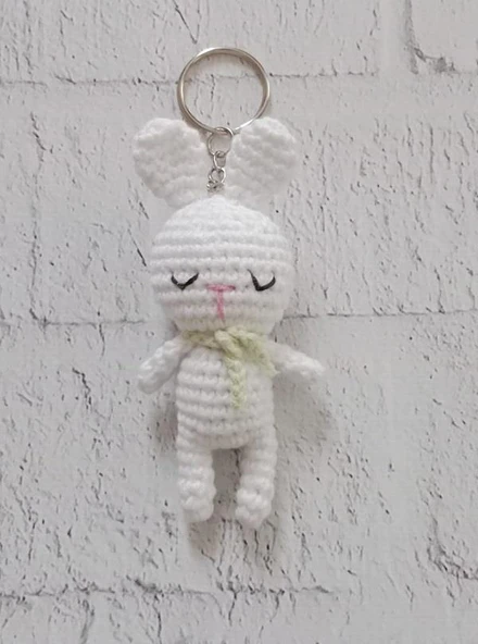 Çanta Süsü Tavşan Amigurumi Organik Anahtarlık Oyuncak ürün görseli 1