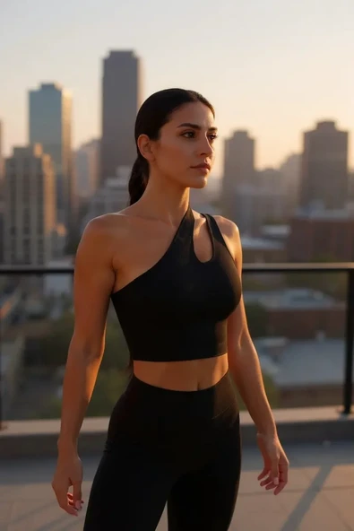 Kadın Siyah Tek Omuz Cut Out Detaylı Crop Top Bluz - Şık, Rahat ve Kolay Kombinlenebilir ürün görseli 1