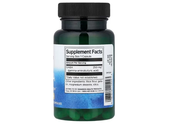 Swanson Gaba 250 mg 60 Capsules - Resim 2
