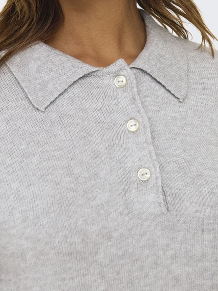 ONLY Bayan Polo Yaka Sweatshirt 15356689 - Resim 5