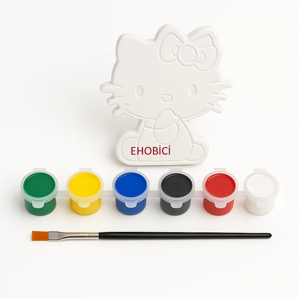 Ehobici Taş Boyama Seti Hello Kitty 6 Renk Akrilik Boya 5ml + Fırça ürün görseli 1