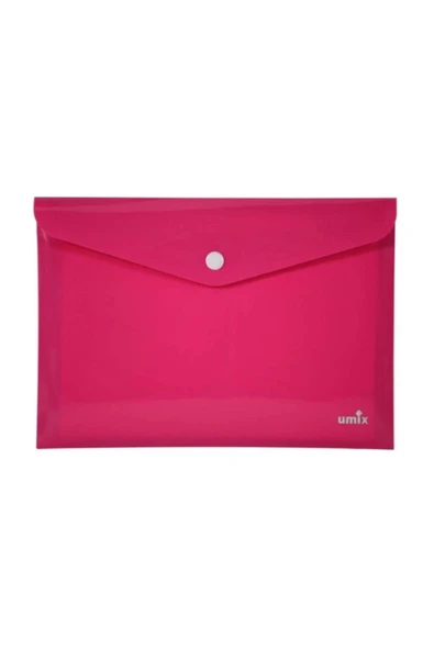 Umıx Çıtçıtlı Seffaf Zarf Dosya Neon Pembe U1121N-Pe ürün görseli 1