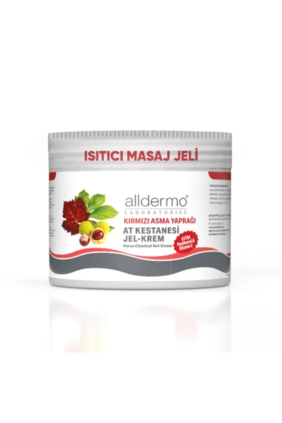 Alldermo At kestanesi Kırmızı Asma Yaprağı Isıtıcı jel Krem 500 ml ürün görseli 1