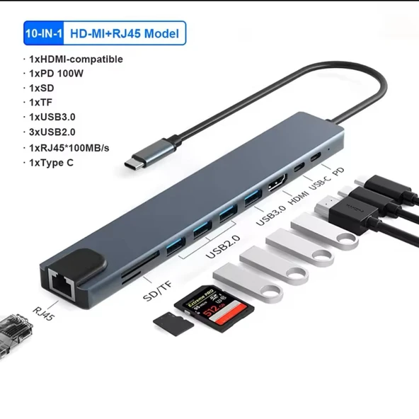ZR795 Type-C 10 İn 1 Pd Çevirici ürün görseli 1